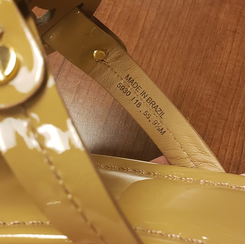 Tory Burch Miller Sand Patent Leather Sandals-10 - Picture 7 of 7